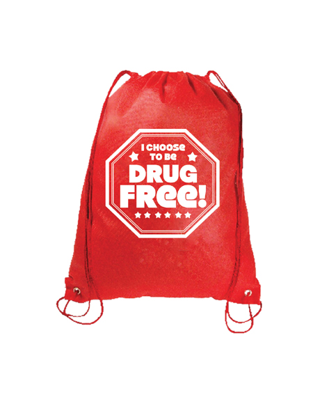 I Choose to Be Drug Free! Drawstring Backpack