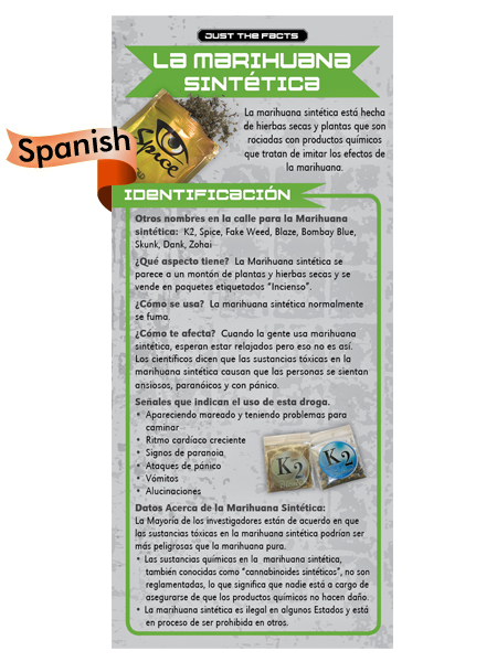 *SPANISH* Just the Facts Rack Card: Synthetic Marijuana
