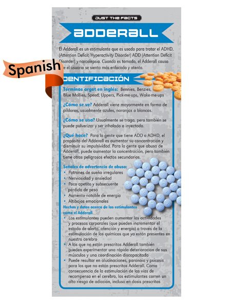 *SPANISH* Just the Facts Rack Card: Adderall