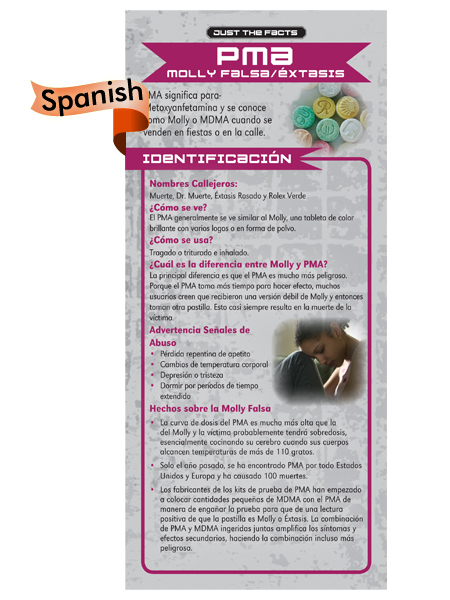 *SPANISH* Just the Facts Rack Card: PMA (Fake Molly/Ecstasy)