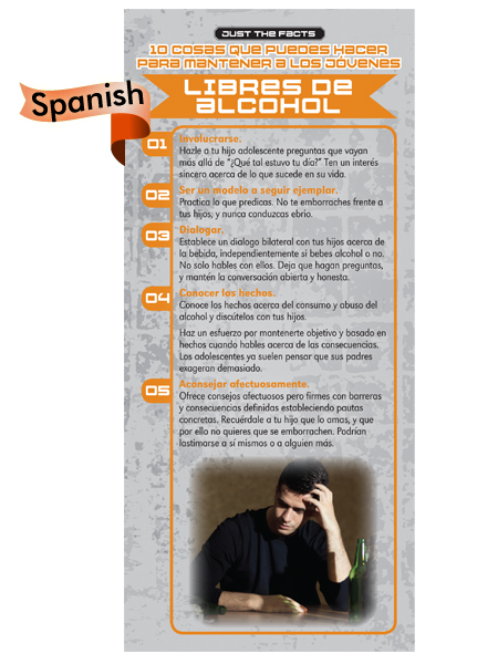 *SPANISH* Just the Facts Rack Card: 10 Things To Do To Keep Kids Alcohol Free