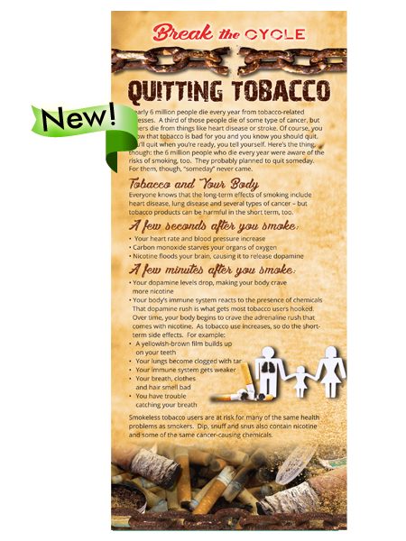 Break the Cycle Rack Card: Quitting Tobacco